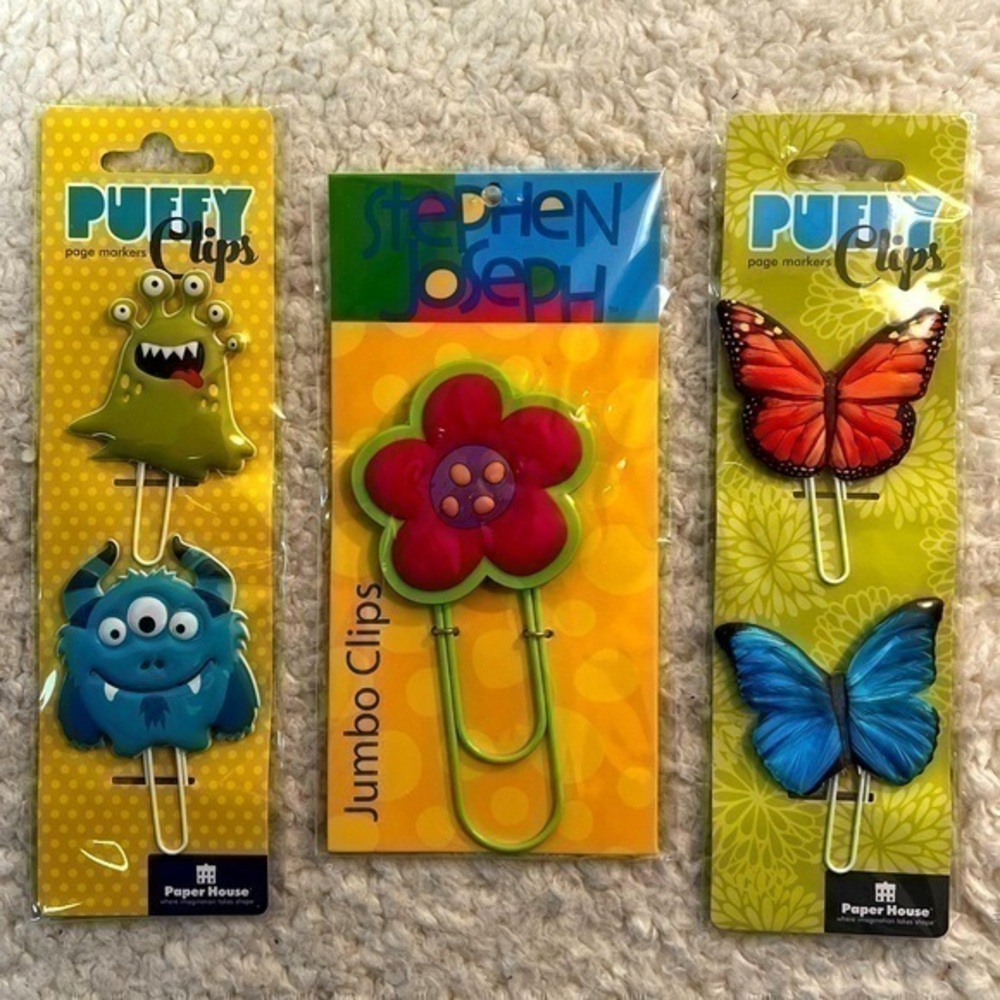 Assorted Page Markers Paper Clips Bundle